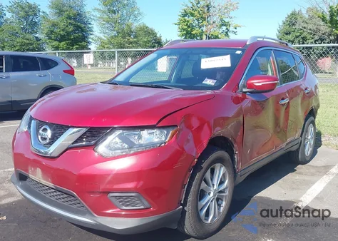 2015 Nissan Rogue Sv z USA, uszkodzony, nr VIN KNMAT2MV6FP522760